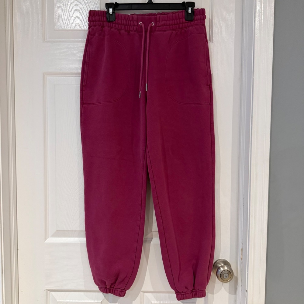 Abercrombie & Fitch Berry Pink Fleece Jogger Sweatpants Athleisure Loungewear